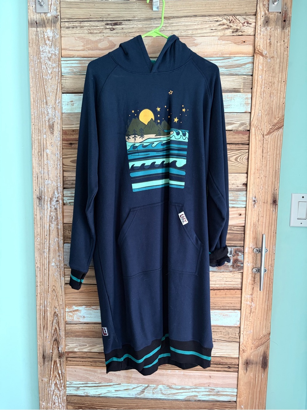 LazyOne Long Hooded Sweatshirt Dress S/M „coastal sleep“